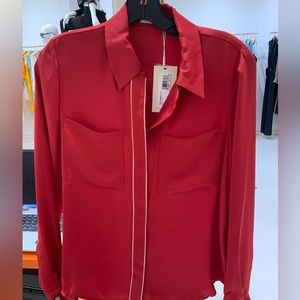 Ramy Brook Aliza Button Down Shirt- Red